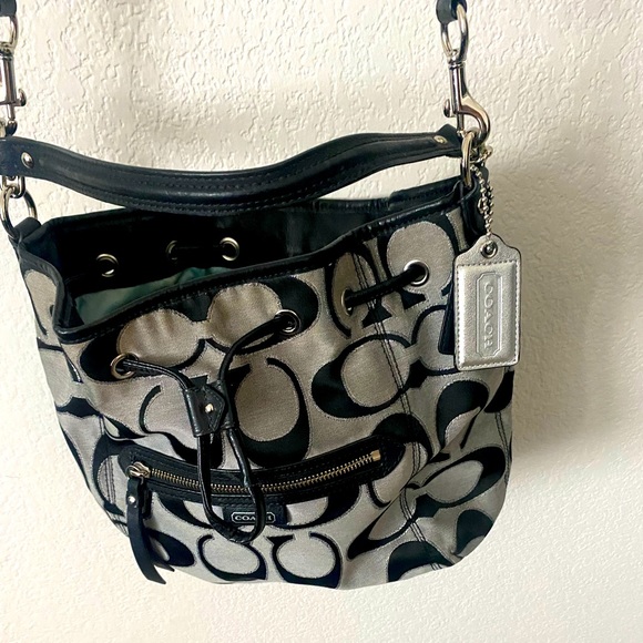 Coach Handbags - Coach Drawstring Crossbody Cotton with Leather